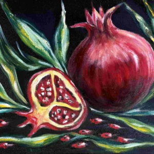 The pomegranate's grace; Oil on canvas; 11’x14’