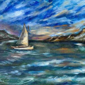 Sailing into Twilight, Size 12' x 16'